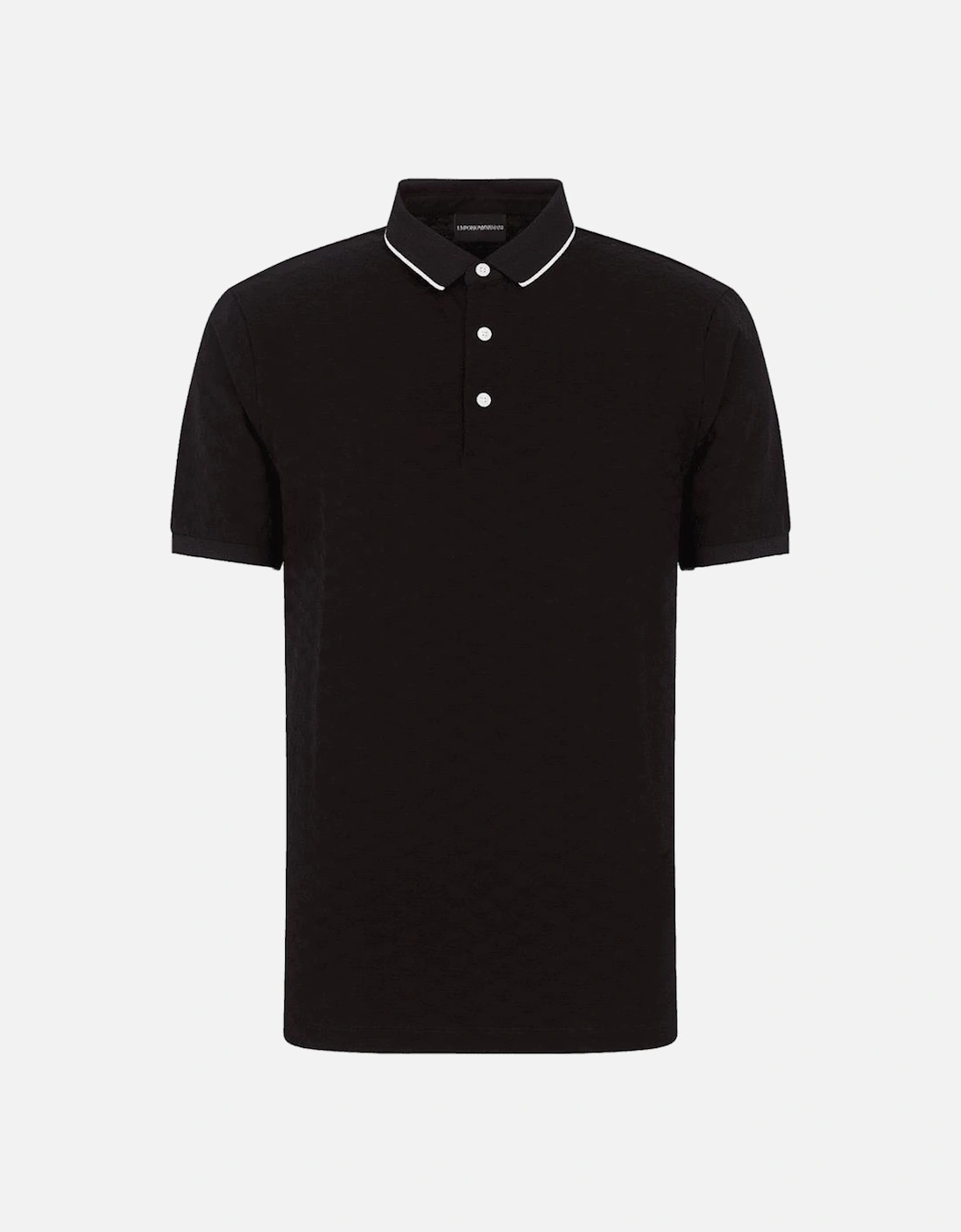 Cotton Allover Logo Black Polo Shirt, 5 of 4