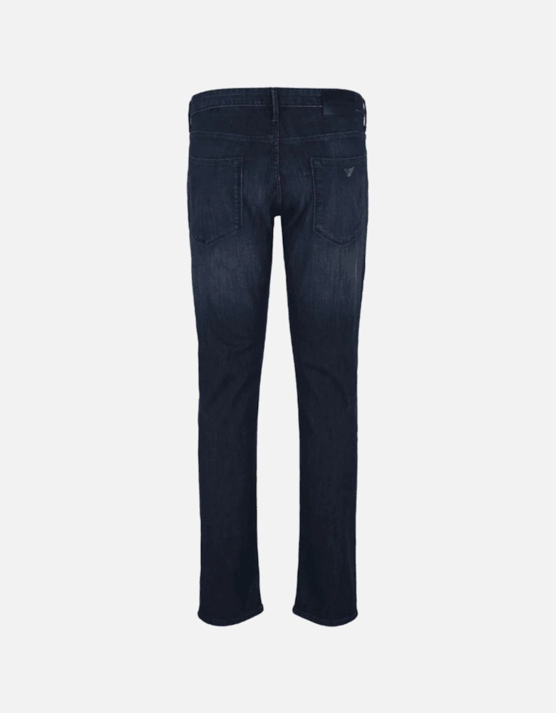 J06 Slim Fit Washed Dark Blue Jeans