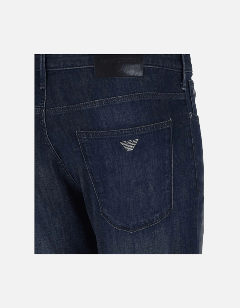 J06 Slim Fit Washed Dark Blue Jeans