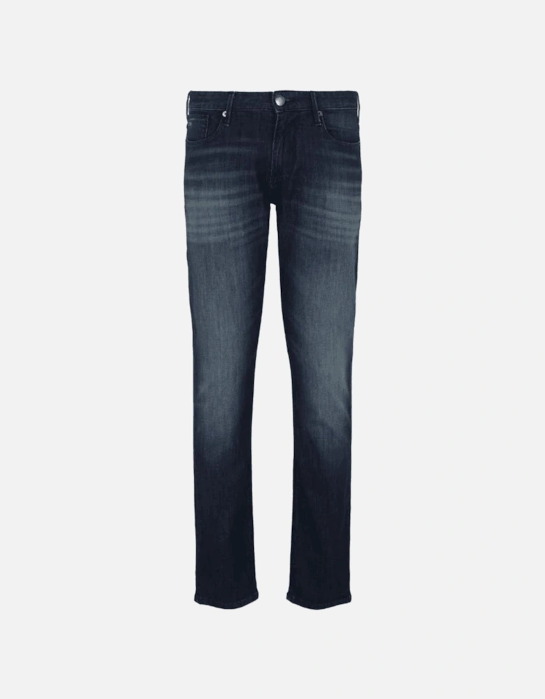 J06 Slim Fit Washed Dark Blue Jeans
