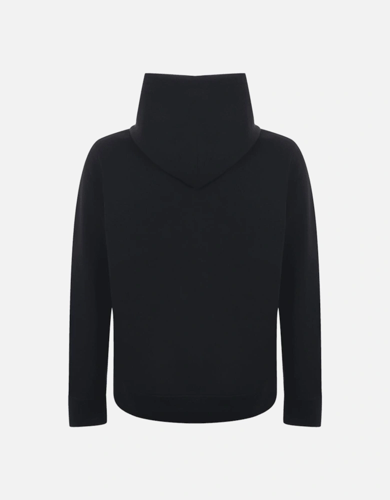 Cotton Logo Pullover Black Hoodie
