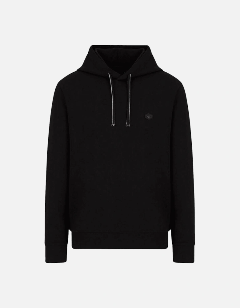 Cotton Logo Pullover Black Hoodie