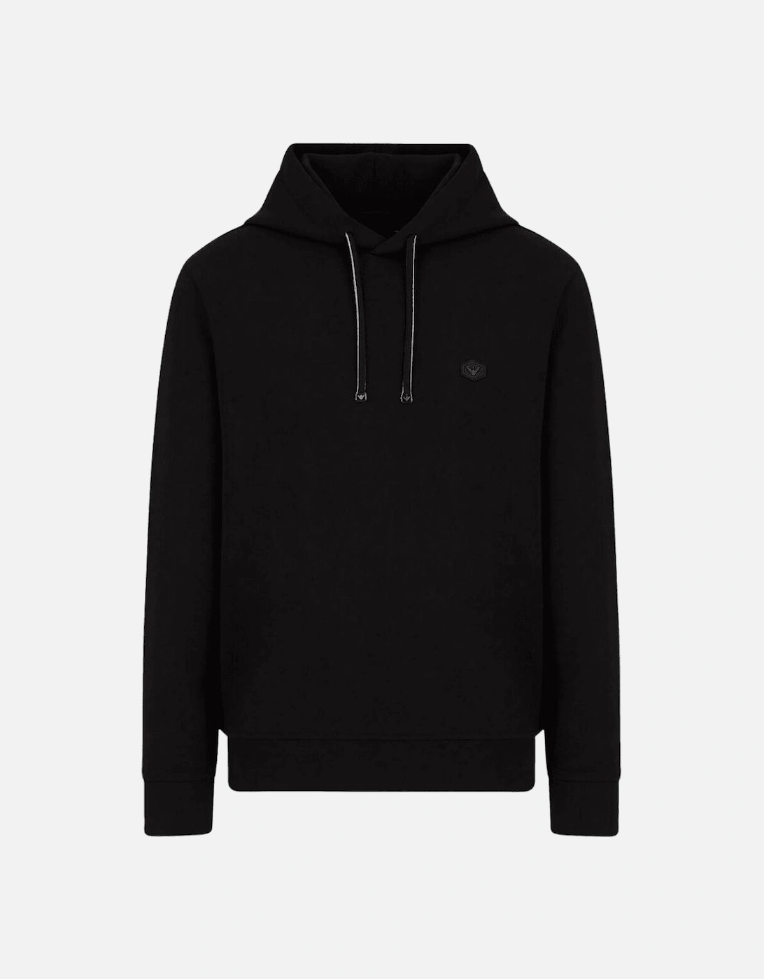 Cotton Logo Pullover Black Hoodie, 5 of 4