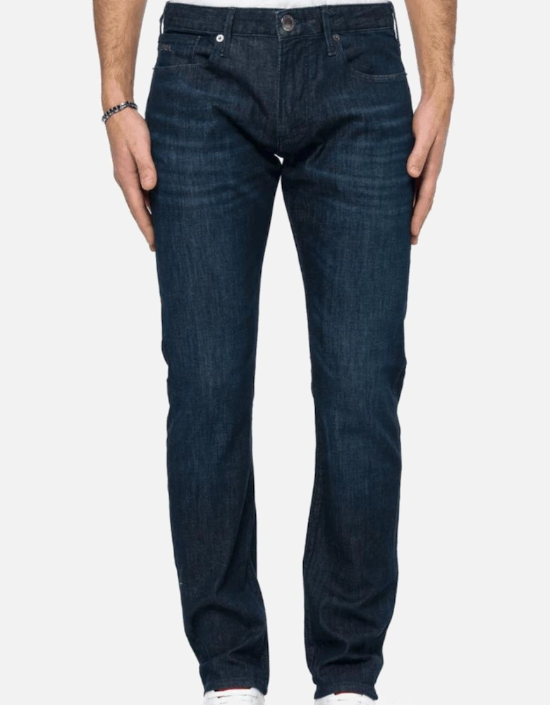 J06 Slim Fit Washed Dark Blue Jeans