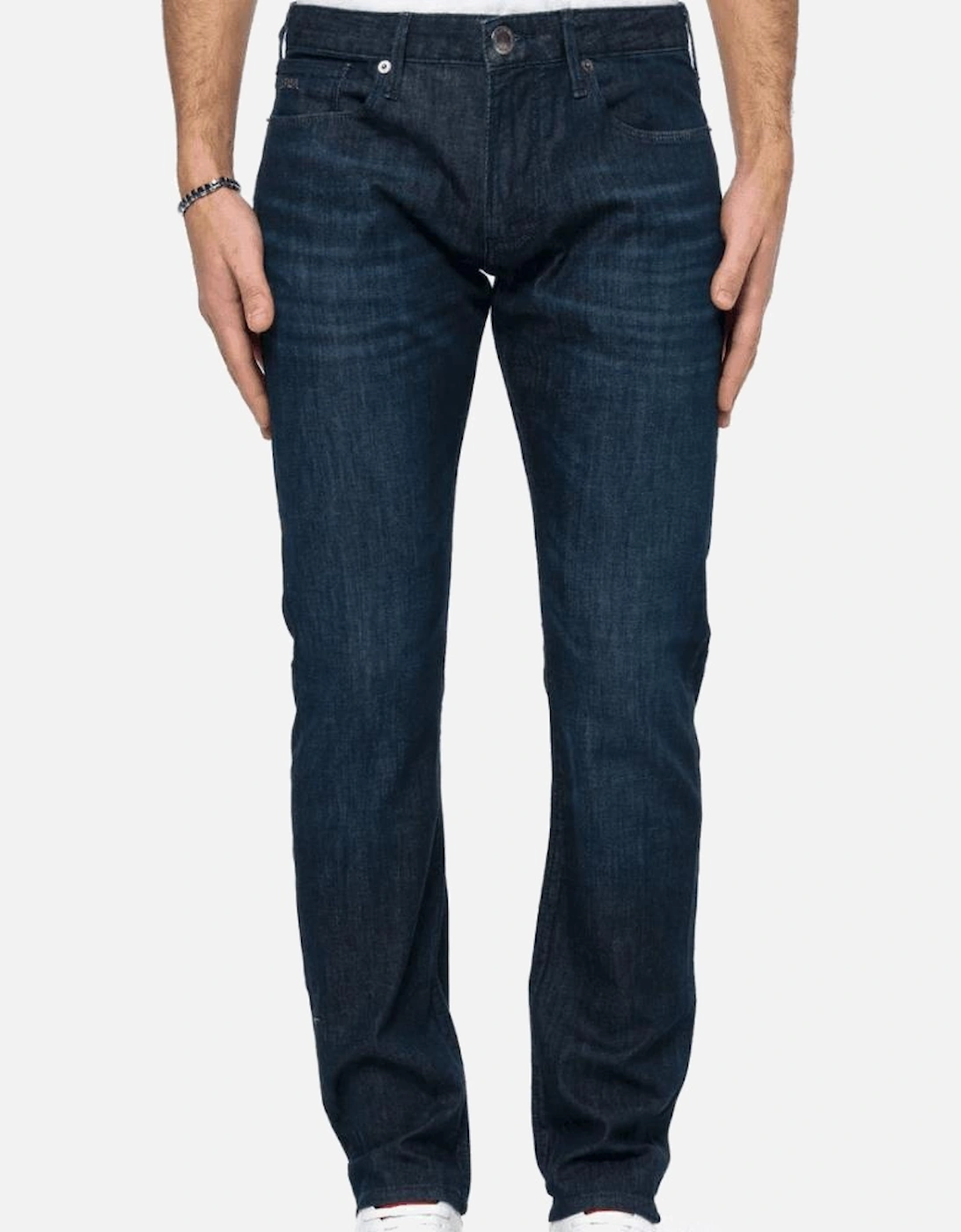 J06 Slim Fit Washed Dark Blue Jeans