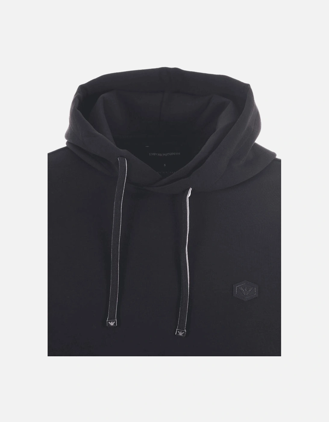 Cotton Logo Pullover Black Hoodie