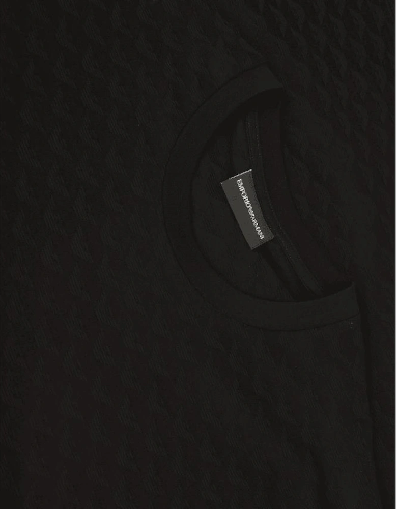 Cotton Allover Logo Black T-Shirt
