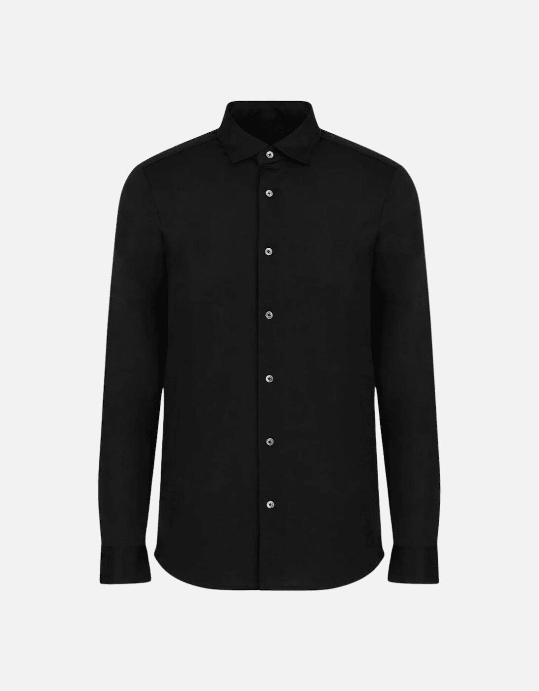 Cotton Slim Fit Button Up Black Shirt, 4 of 3