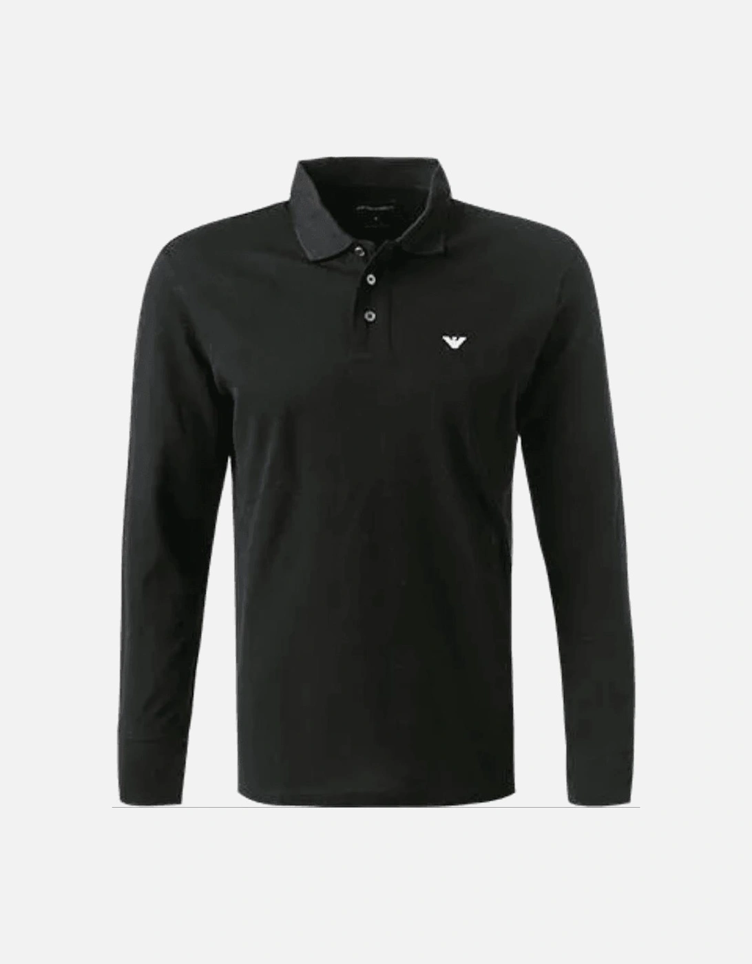 Cotton Long Sleeve Eagle Logo Black Polo Shirt, 4 of 3