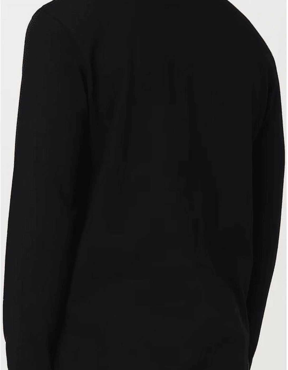 Cotton Long Sleeve Eagle Logo Black Polo Shirt