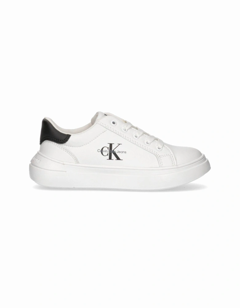 Kids Low Cut Lace-Up Sneakers - White