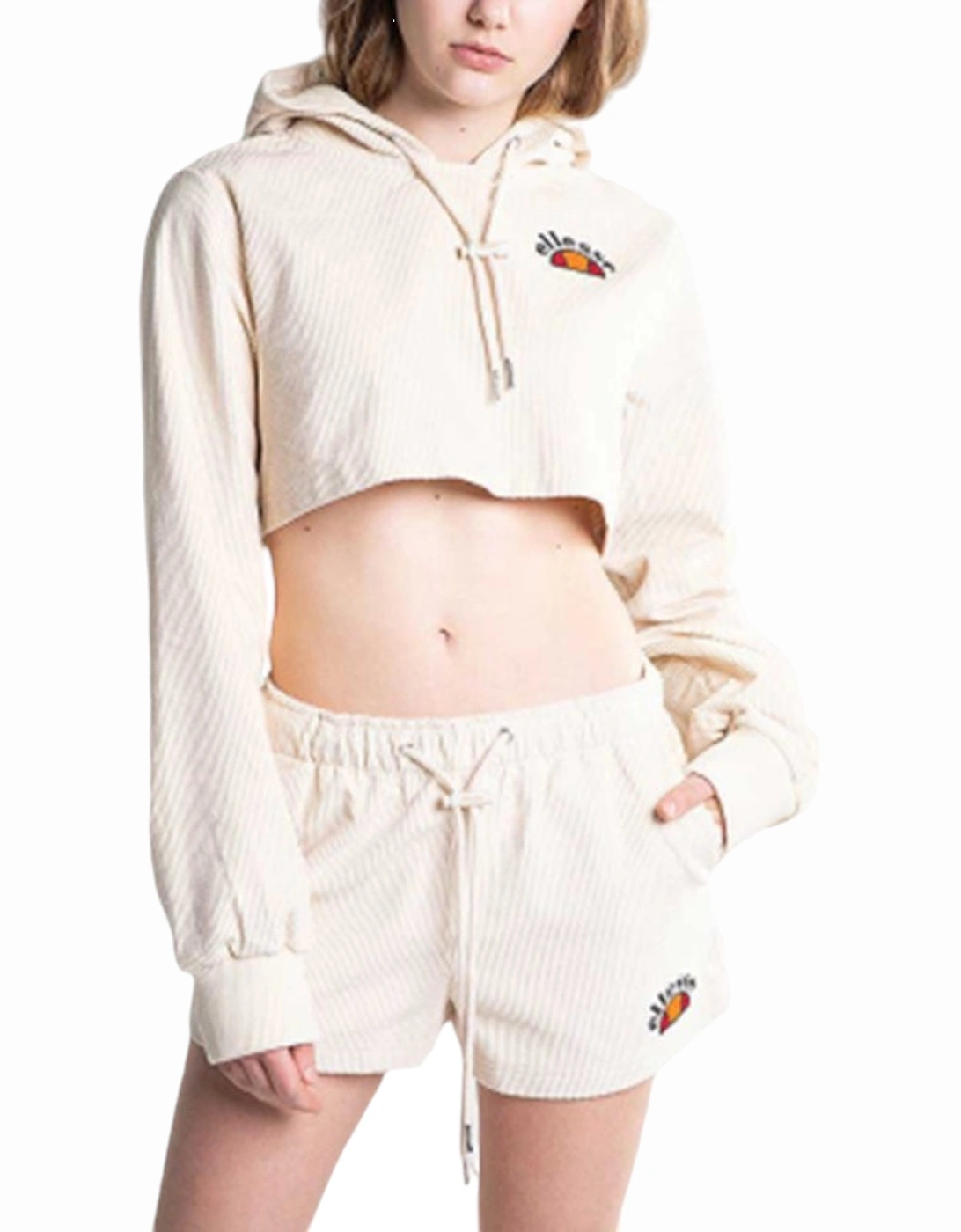 ELLESSE JASMINE SGA06287 Womens Cropped Hoodie Sweatshirt Tunic Top Cord Blouses