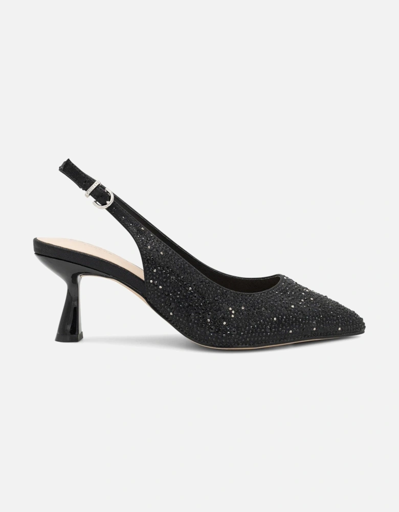 Fiora Wide Fit Heeled Shoe - Black