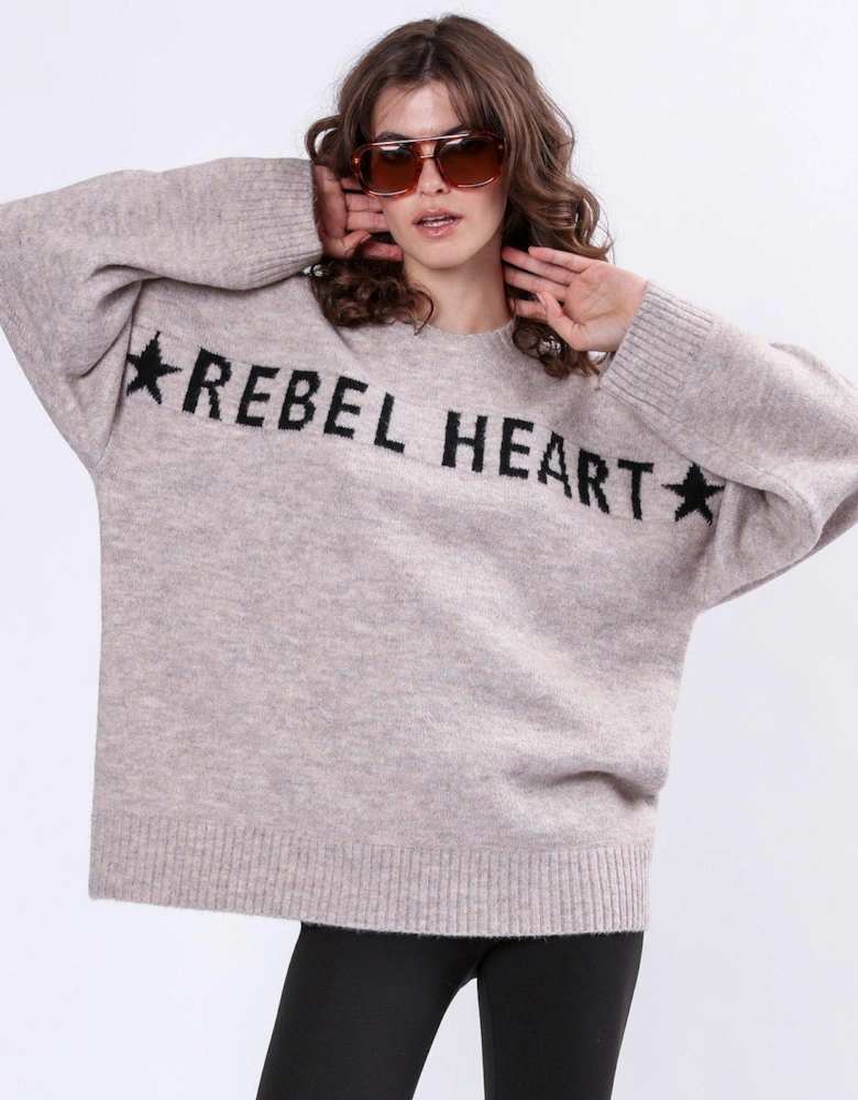 Rebel Heart Oversized Jumper - Black