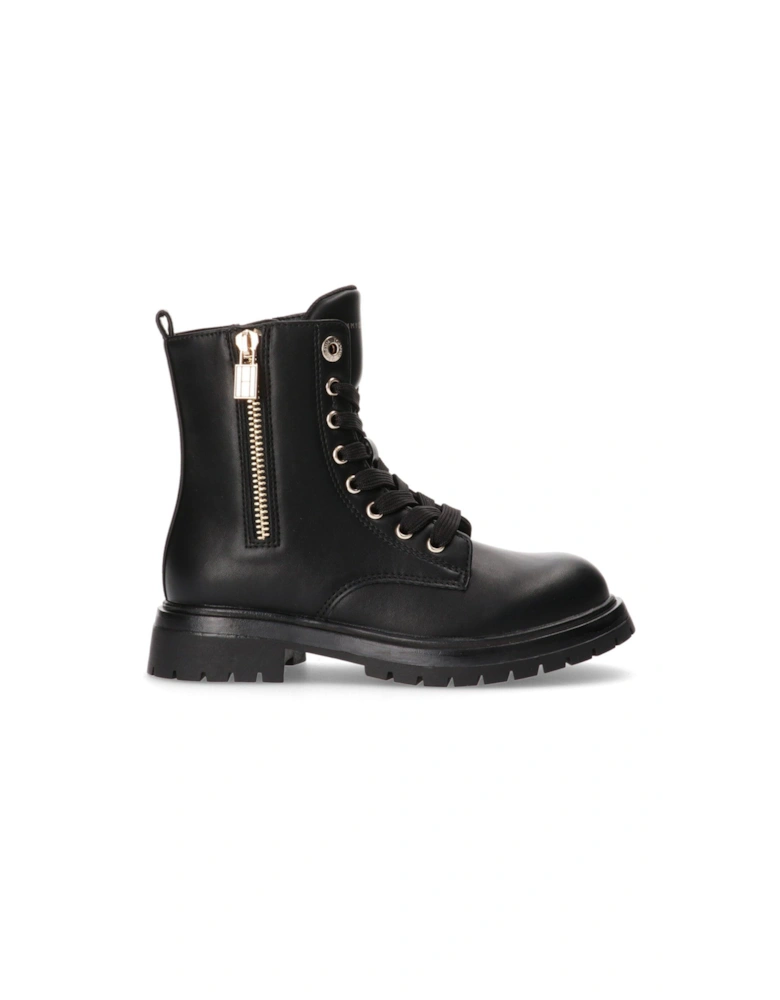 Girls Lace Up Boots - Black