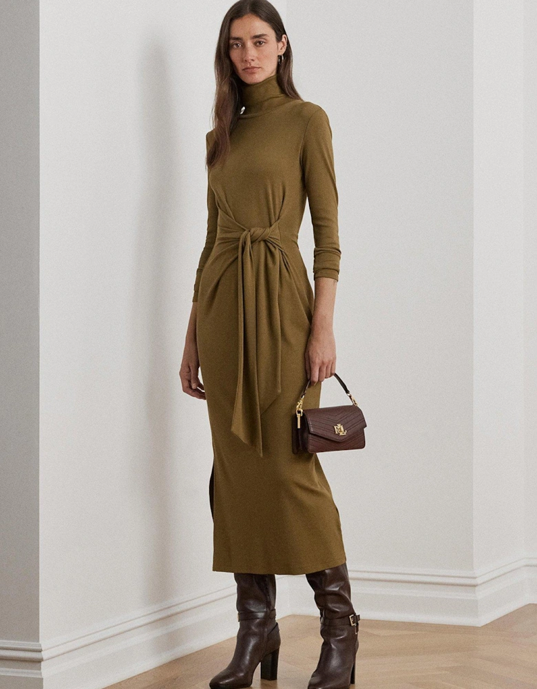 Montiva Long Sleeve Jumper Dress - Brown