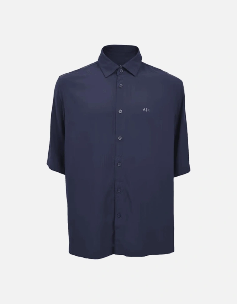 Short Sleeve Oversized Navy Shirt