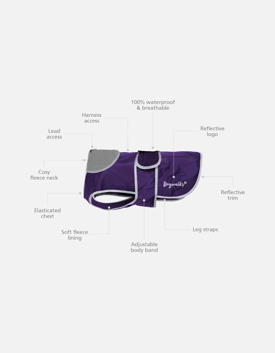 Drywalks Dog Coat Purple/Purple