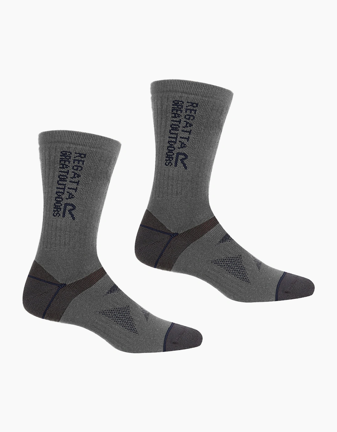 Regatta Unisex Grey Adult Wool Hiking Boot Socks (Pack Of 2) - Size: 6/6.5/7/7.5/8/6.5/7/7.5/8/6
