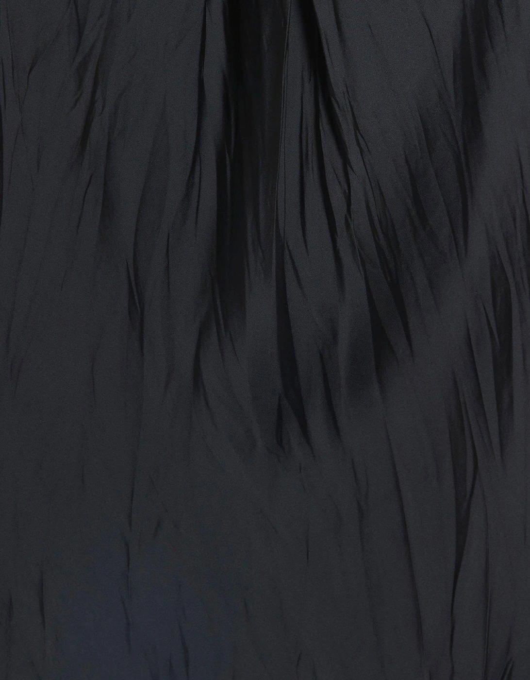 Halter Neck Crinkle Satin Top - Black