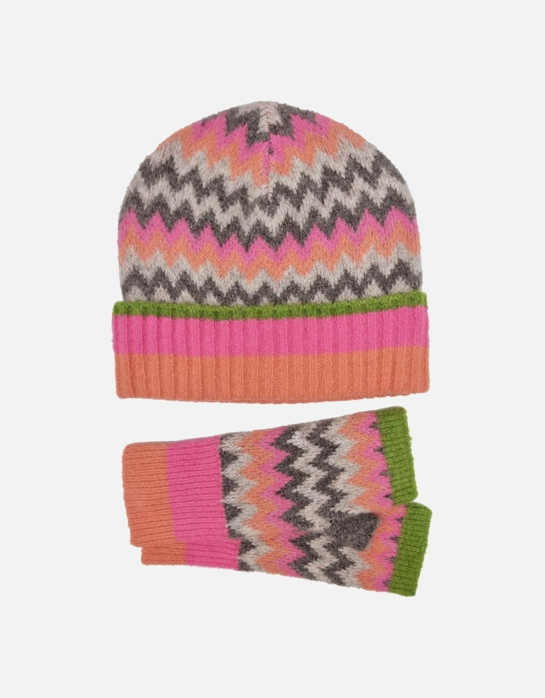 DORA CHEVRON WRIST-WARMER INPINK MIX