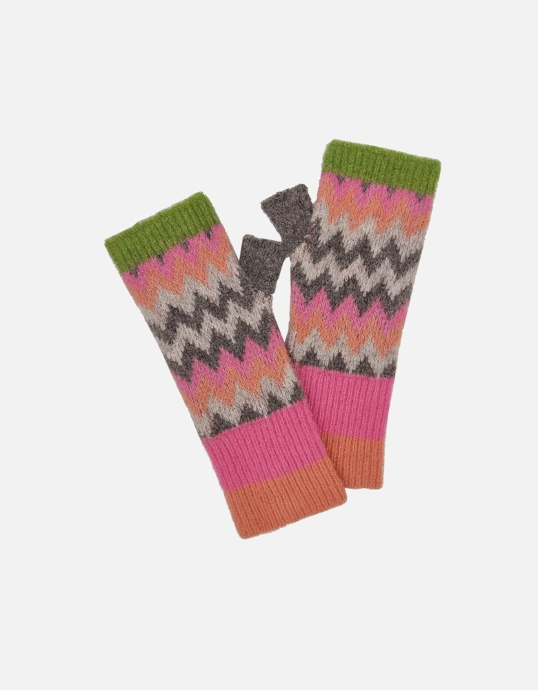 DORA CHEVRON WRIST-WARMER INPINK MIX