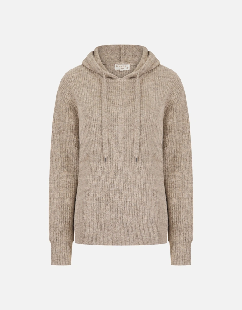 NORWOOD KNITTED HOODIE IN MINK