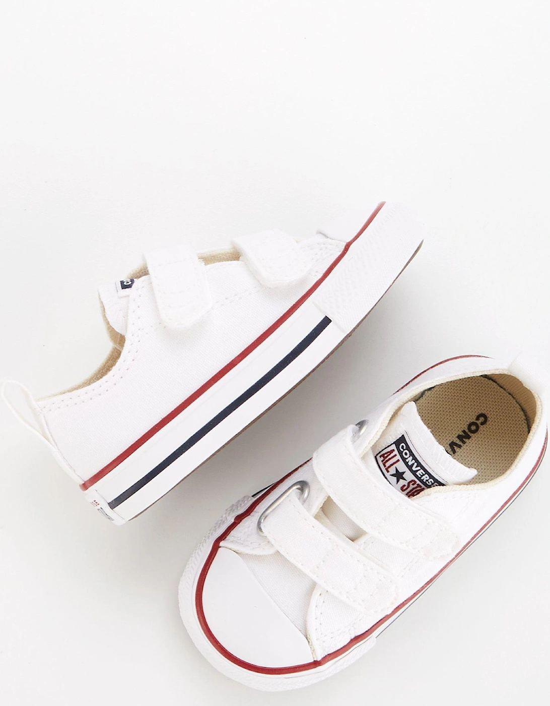 Infant Unisex Easy-On Velcro Canvas Ox Trainers - White