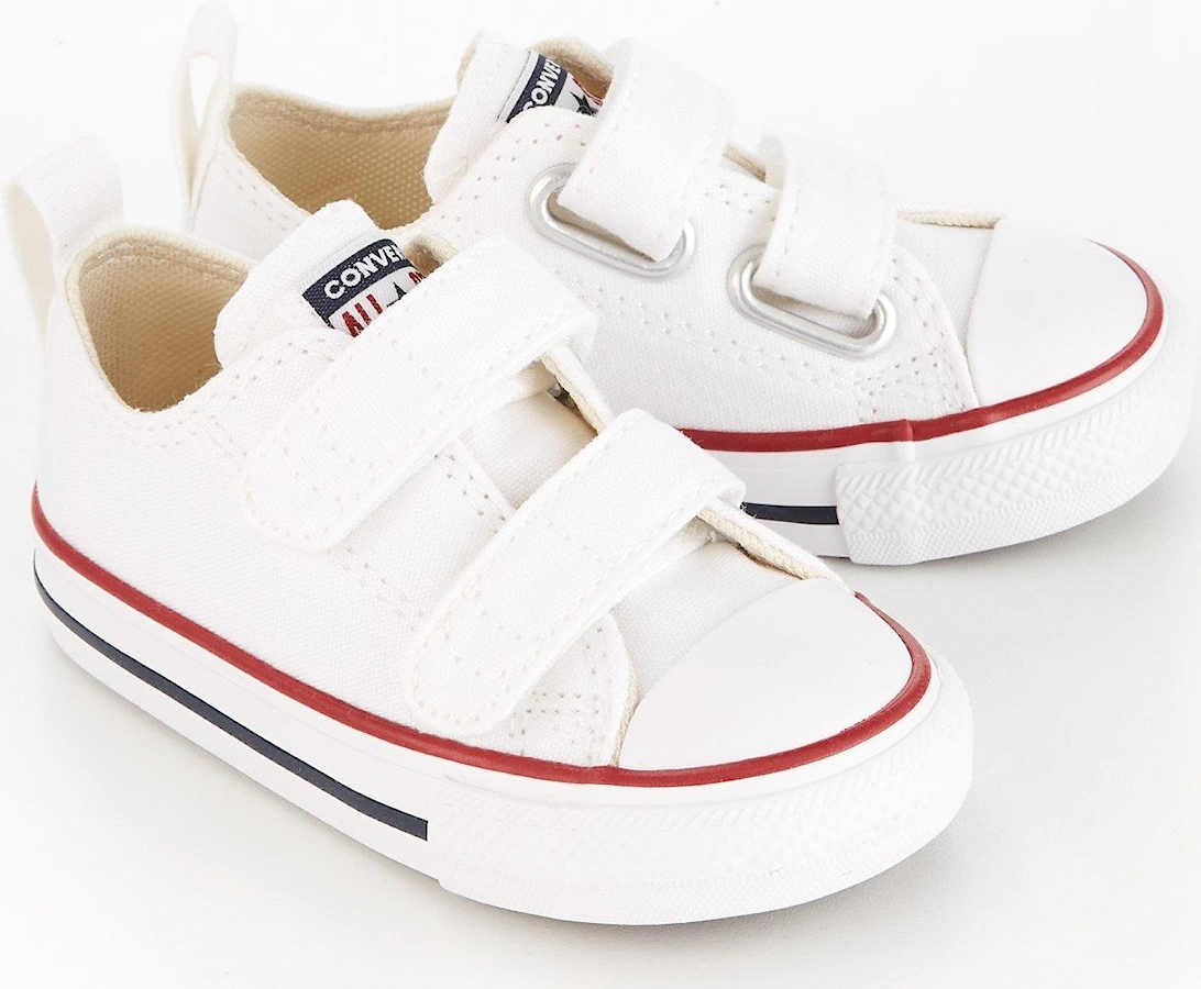 Infant Unisex Easy-On Velcro Canvas Ox Trainers - White