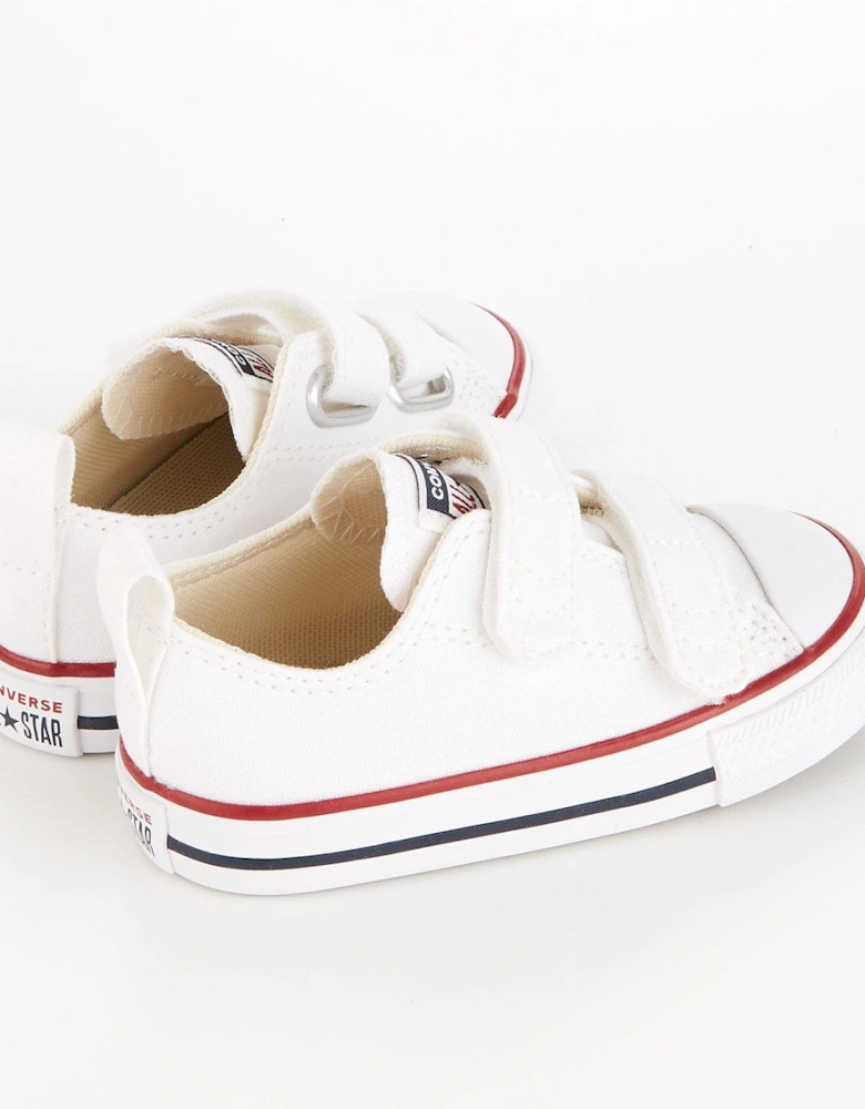 Infant Unisex Easy-On Velcro Canvas Ox Trainers - White