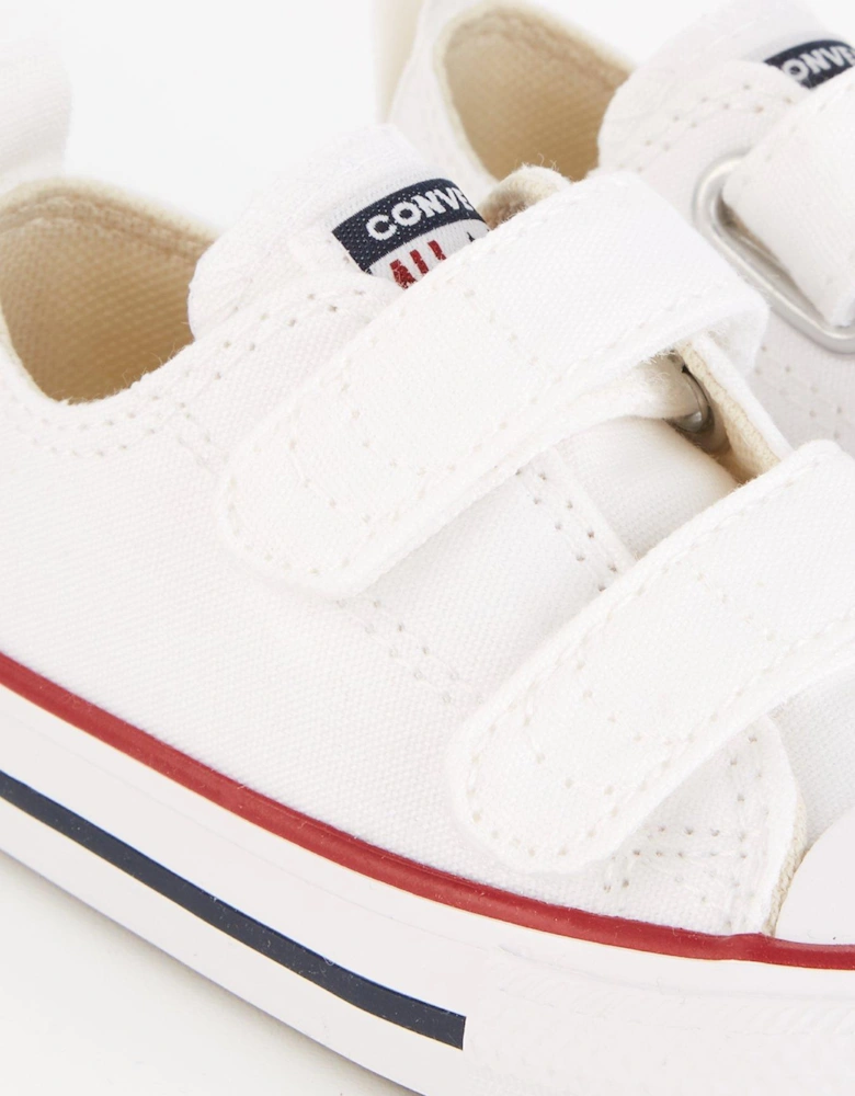 Infant Unisex Easy-On Velcro Canvas Ox Trainers - White