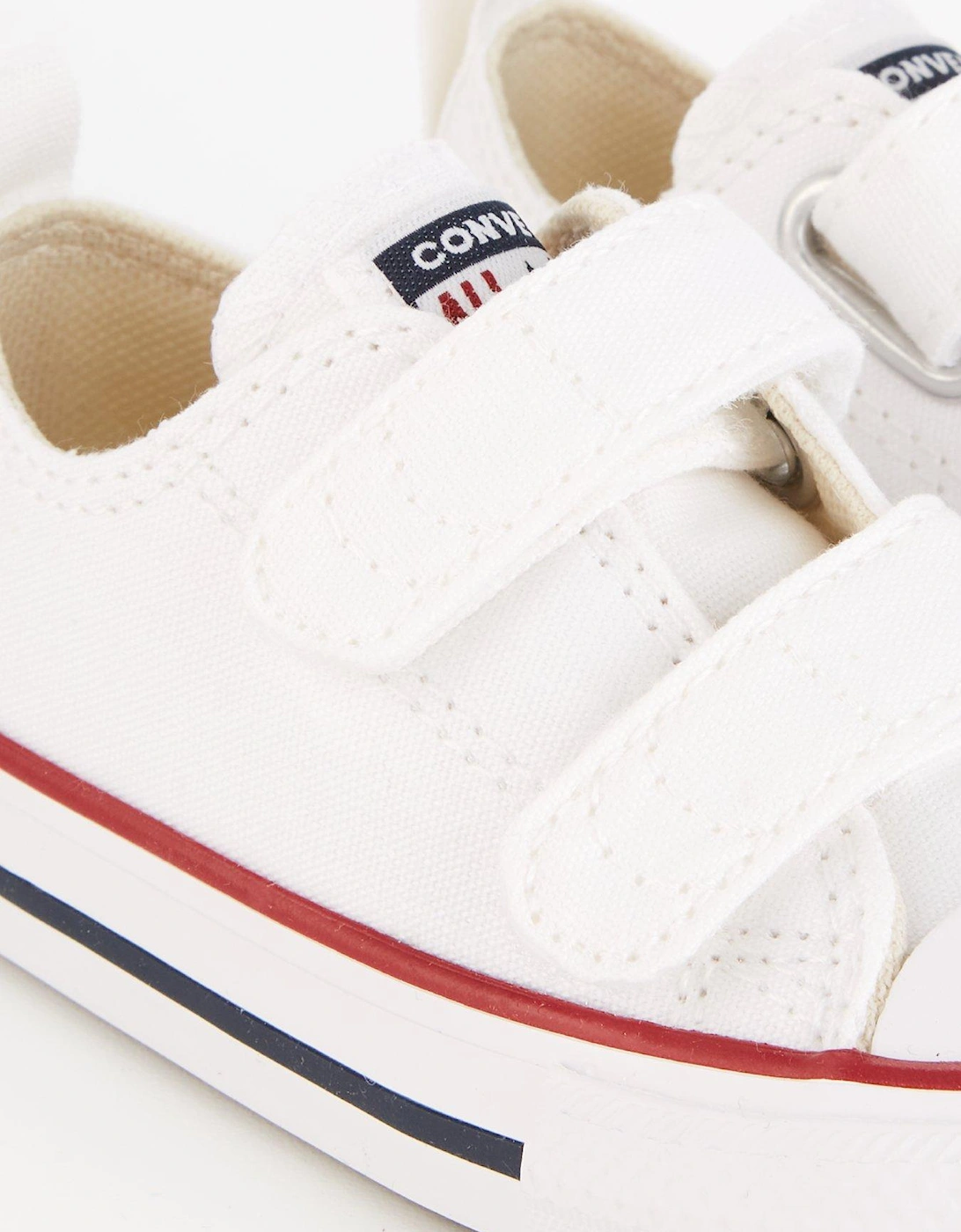 Infant Unisex Easy-On Velcro Canvas Ox Trainers - White