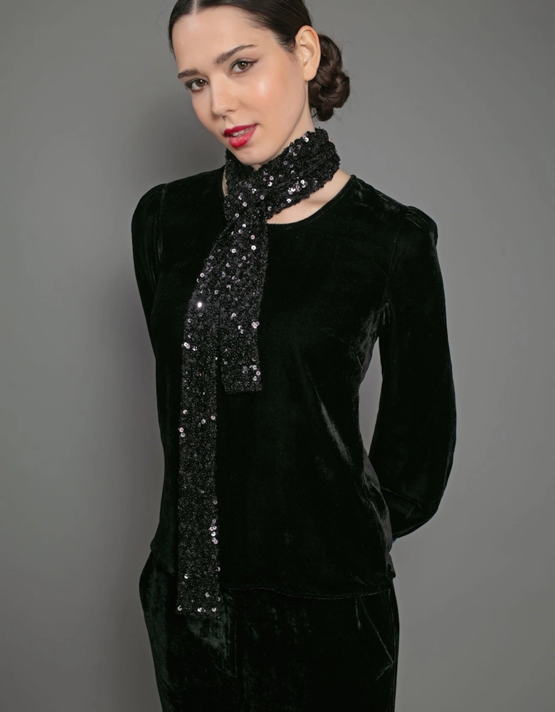 SHIMMER SCARF-BLACK