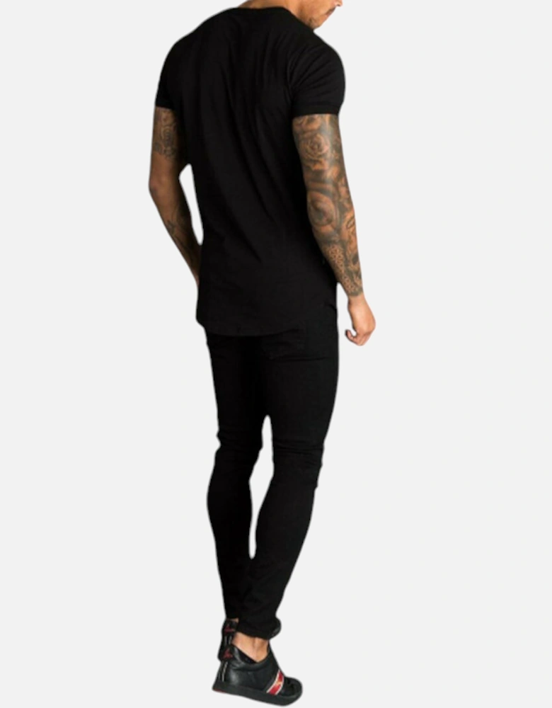 Longline Fitted Tee Shirt GK Mens T-Shirt Crew Neck Summer Cotton Top