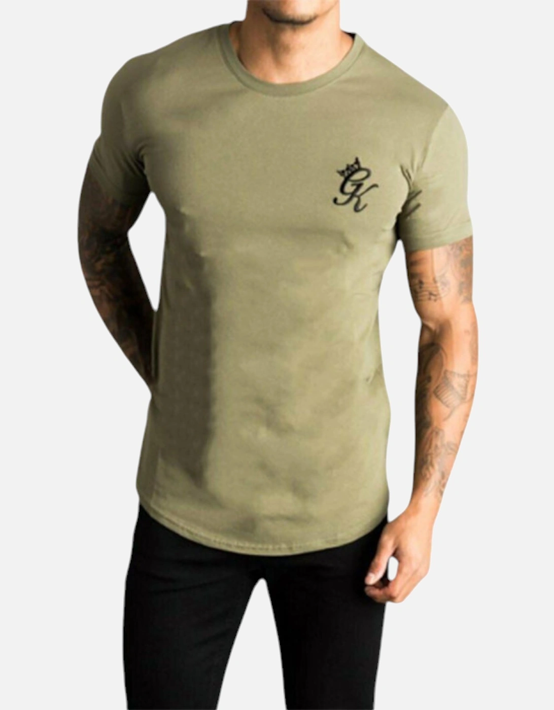 Longline Fitted Tee Shirt GK Mens T-Shirt Crew Neck Summer Cotton Top, 3 of 2