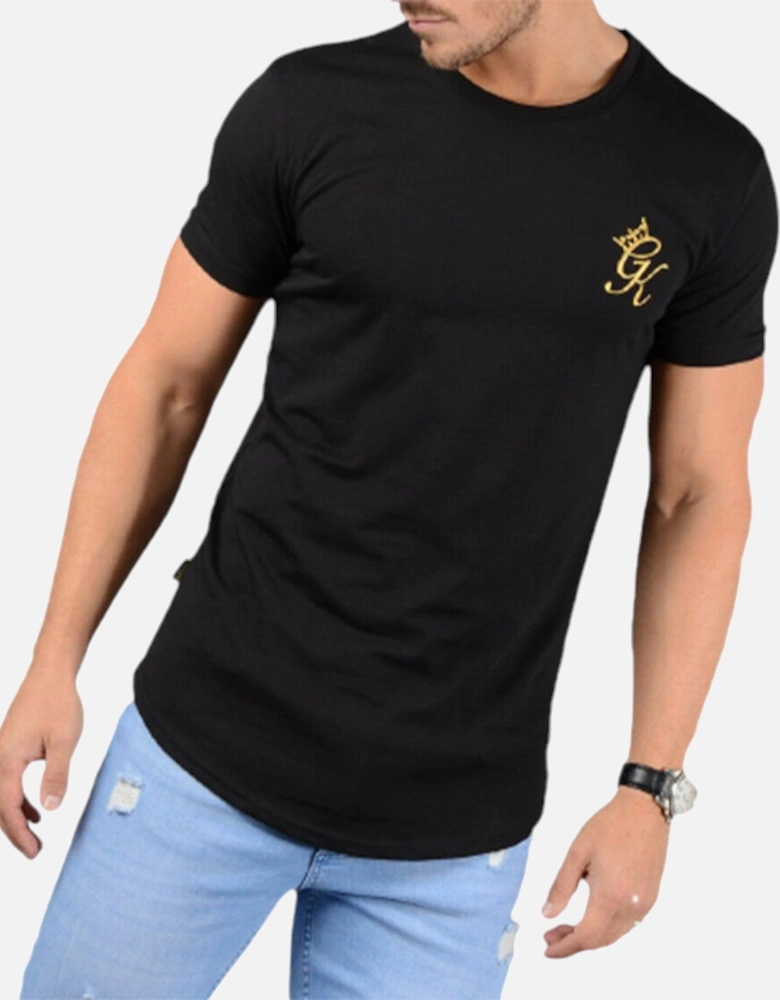 Longline Fitted Tee Shirt GK Mens T-Shirt Crew Neck Summer Cotton Top