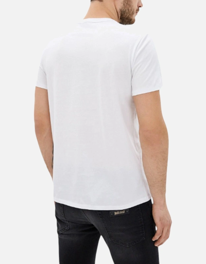 S01GC0513 Mens T-Shirt Print Short Sleeve Tops Cotton White Tee