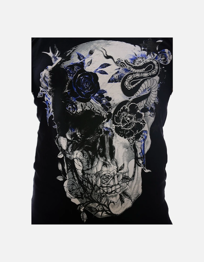 S03GC0367 Mens T-Shirt 3D Print Short Sleeve Tops Cotton Black Tee