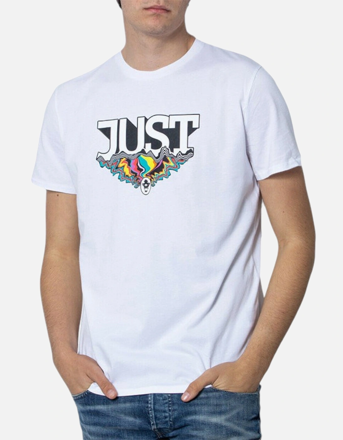 S01GC0575 Mens T Shirt Crew Neck Tops Short Sleeve Cotton White Tee, 4 of 3