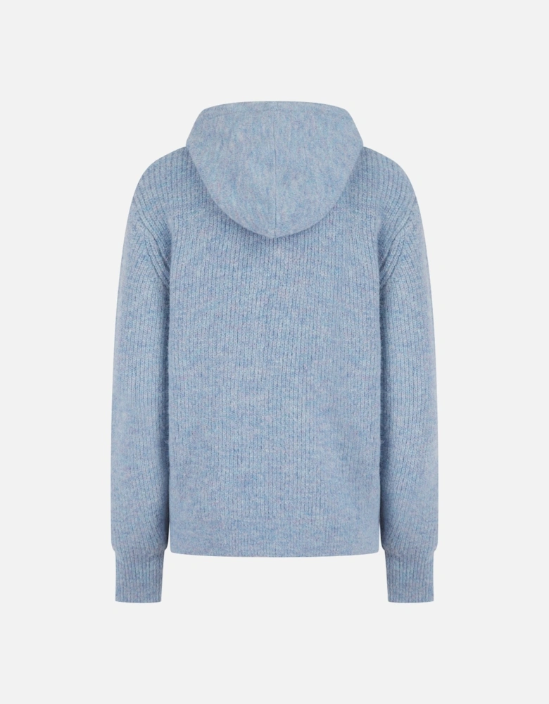 NORWOOD KNITTED HOODIE IN SKY BLUE