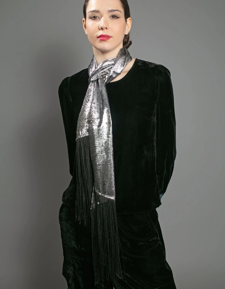 STEVIE LAME SCARF IN SILVER