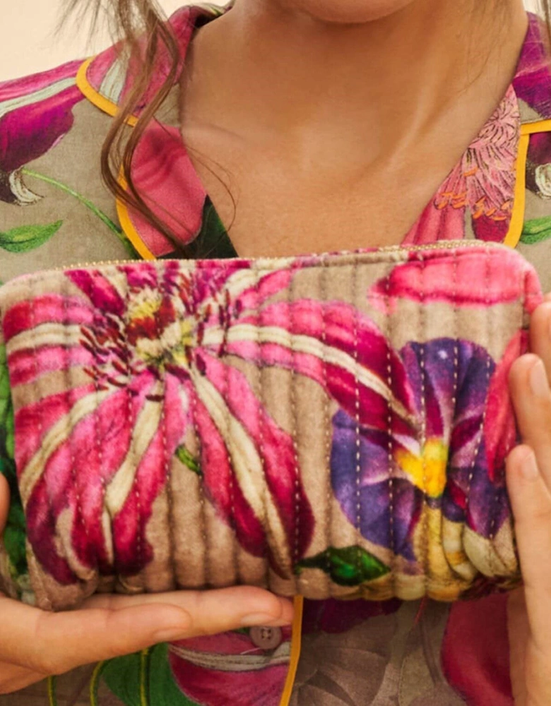 Small Quilted Vanity Bag - Oversized Botanicals