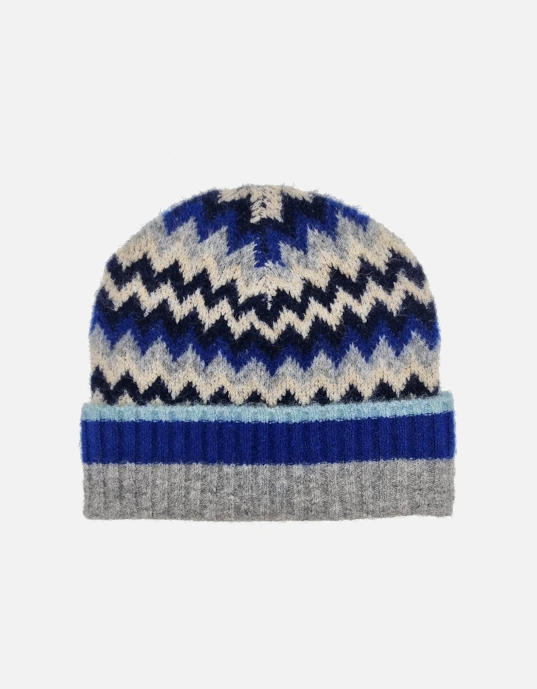 DORA CHEVRON BEANIE IN NAVY MIX