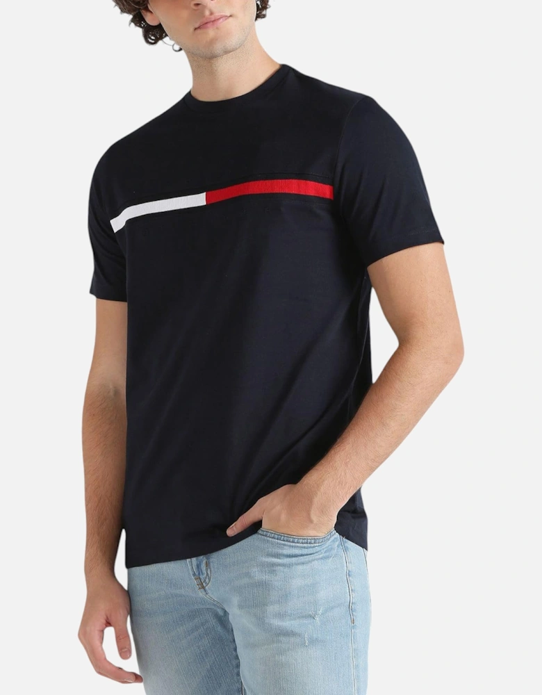 Mens T Shirts Crew Neck Signature Stripe Summer Cotton Tino Tee