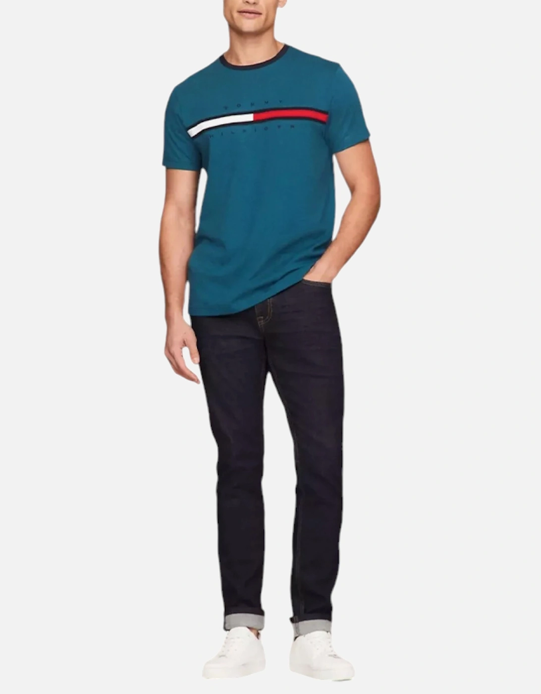 Mens T Shirts Crew Neck Signature Stripe Summer Cotton Tino Tee