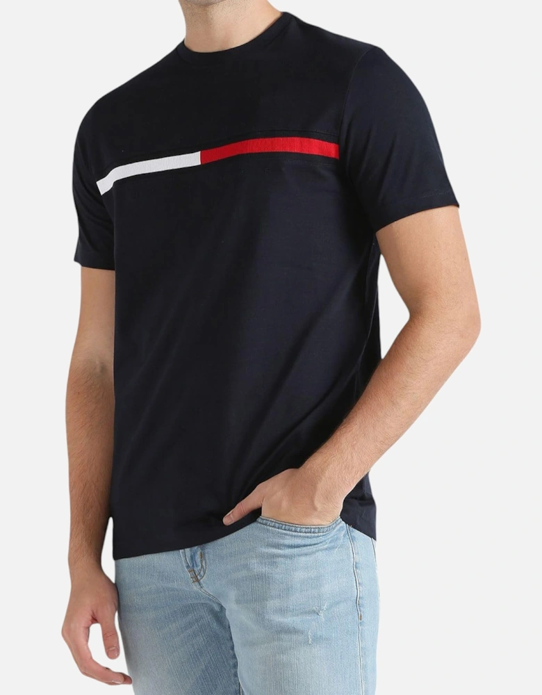 Mens T Shirts Crew Neck Signature Stripe Summer Cotton Tino Tee