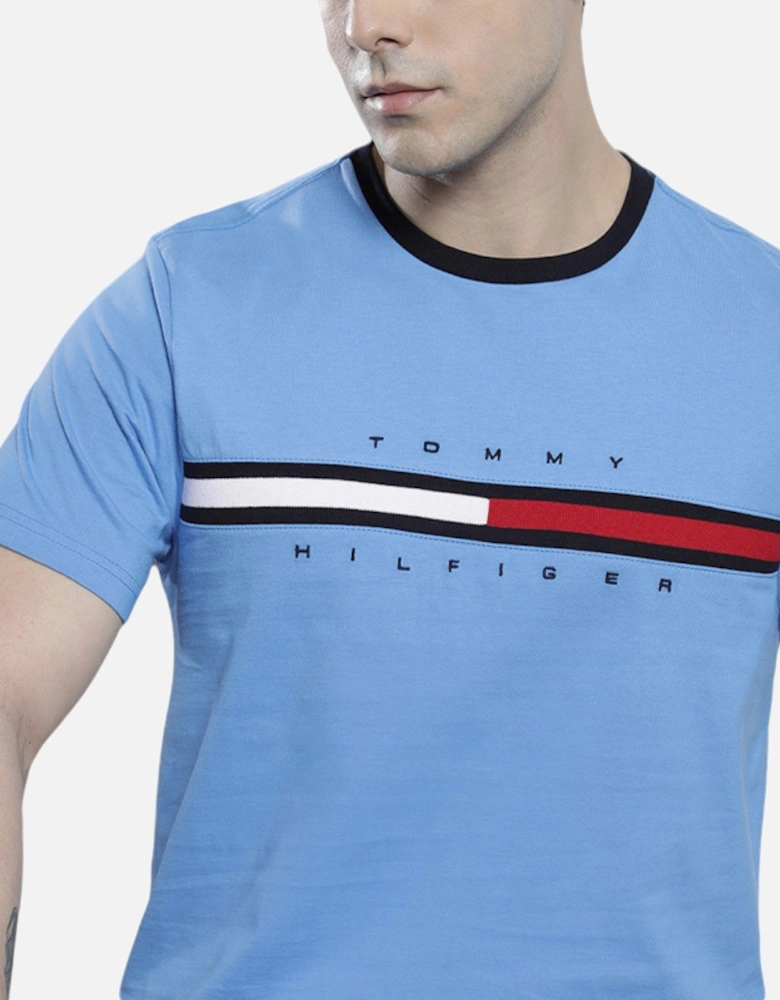 Mens T Shirts Crew Neck Signature Stripe Summer Cotton Tino Tee