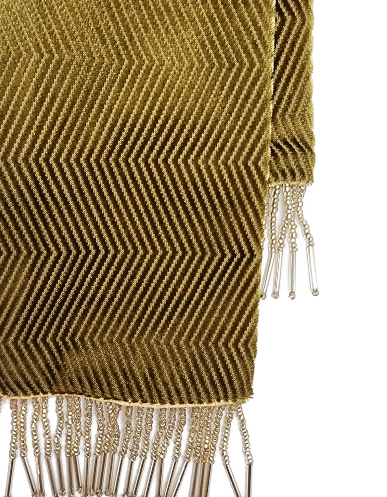 ALLEGRA VELVET SCARF OCHRE