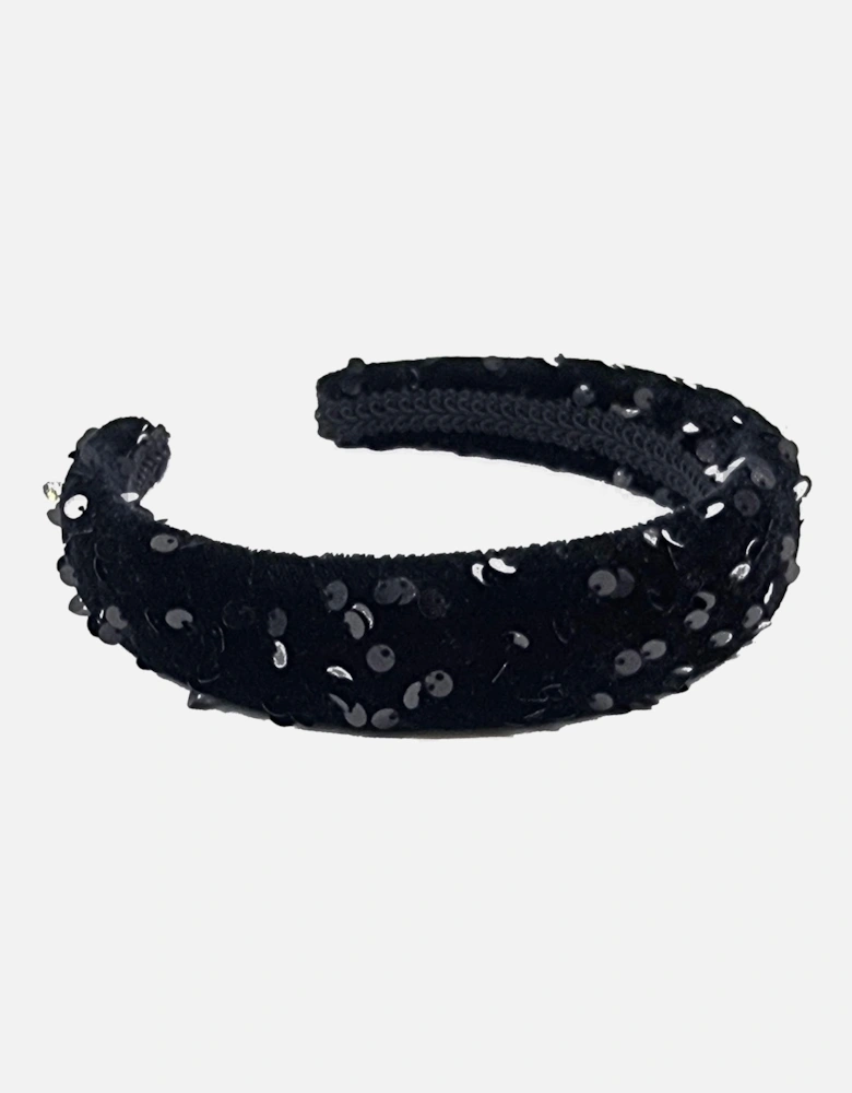 ALBION SEQUIN HEADBAND IN BLACK