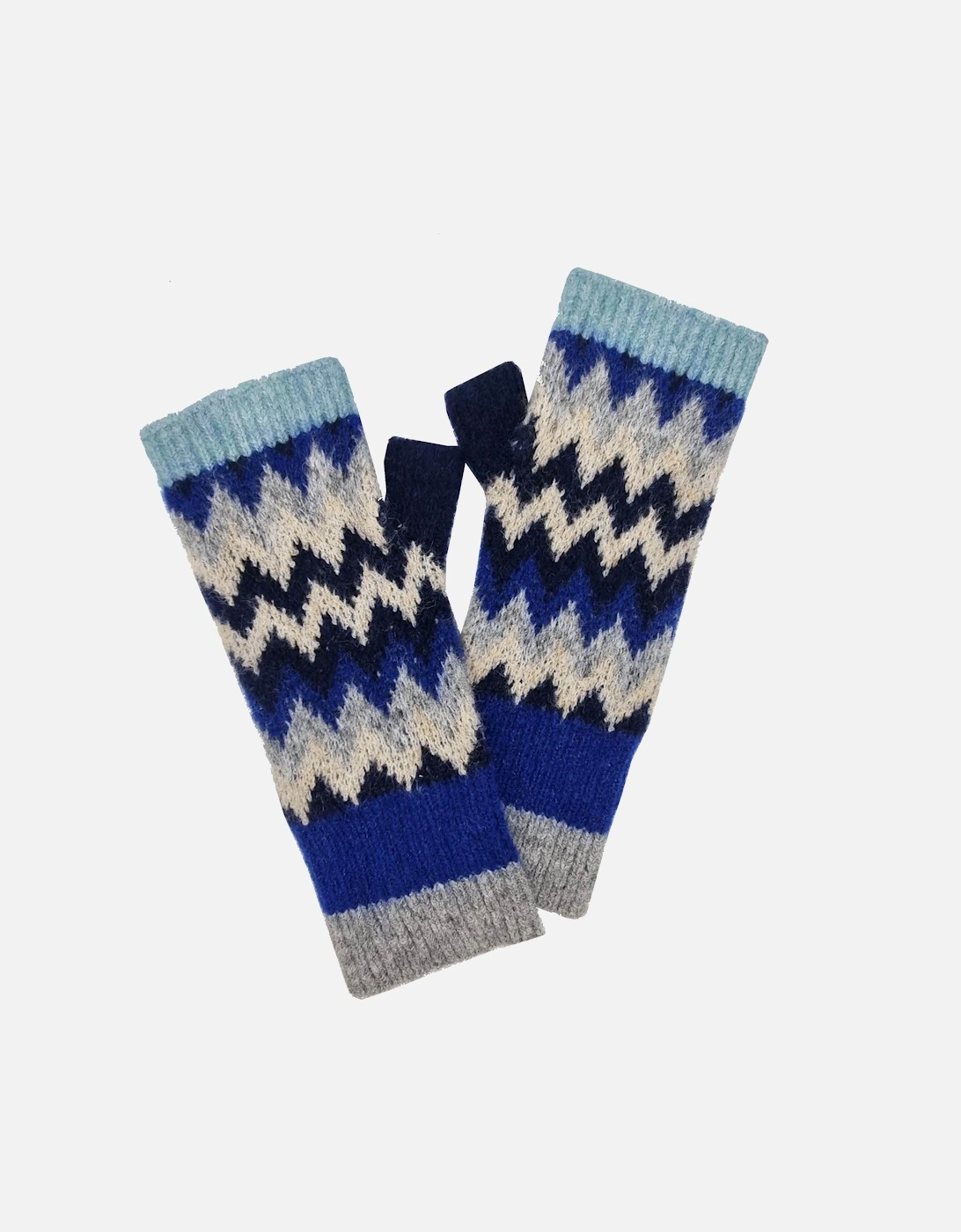 DORA CHEVRON WRIST WARMER IN NAVY MIX